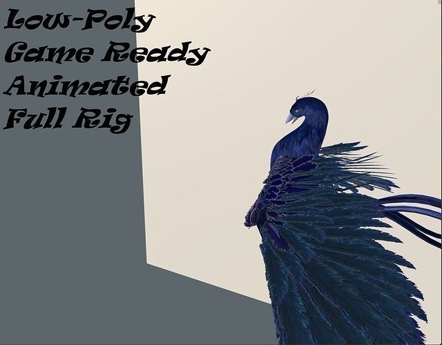 Fantasy Bird Low-poly 3D model