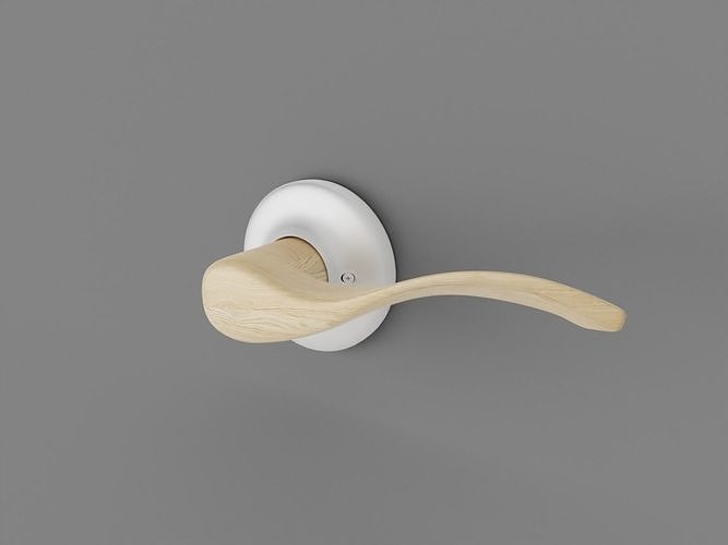 High Poly Detailed Curly Door Handle 3D model
