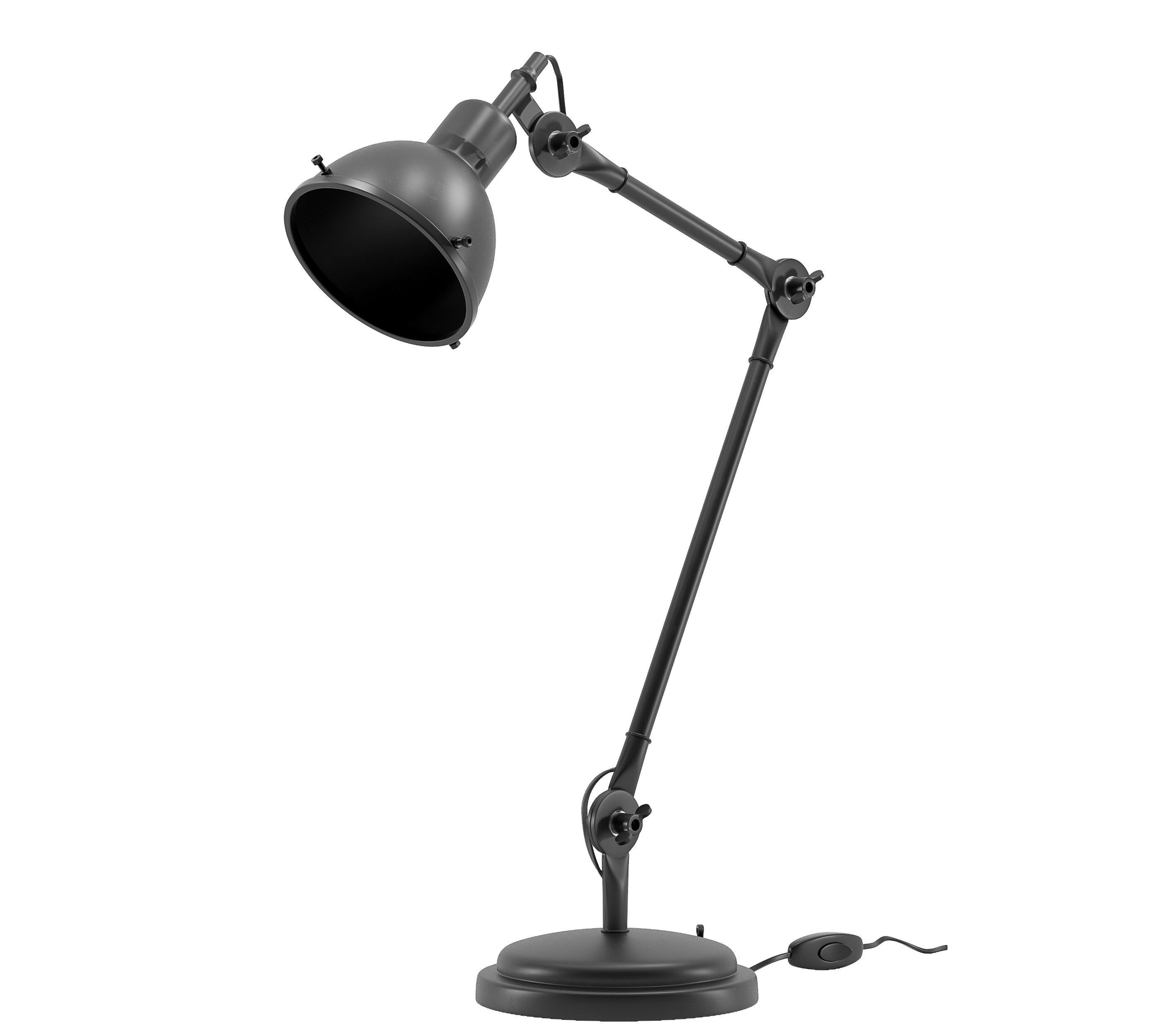 4StudyTableLampSet02Rigged table lamp with base 3D model rigged