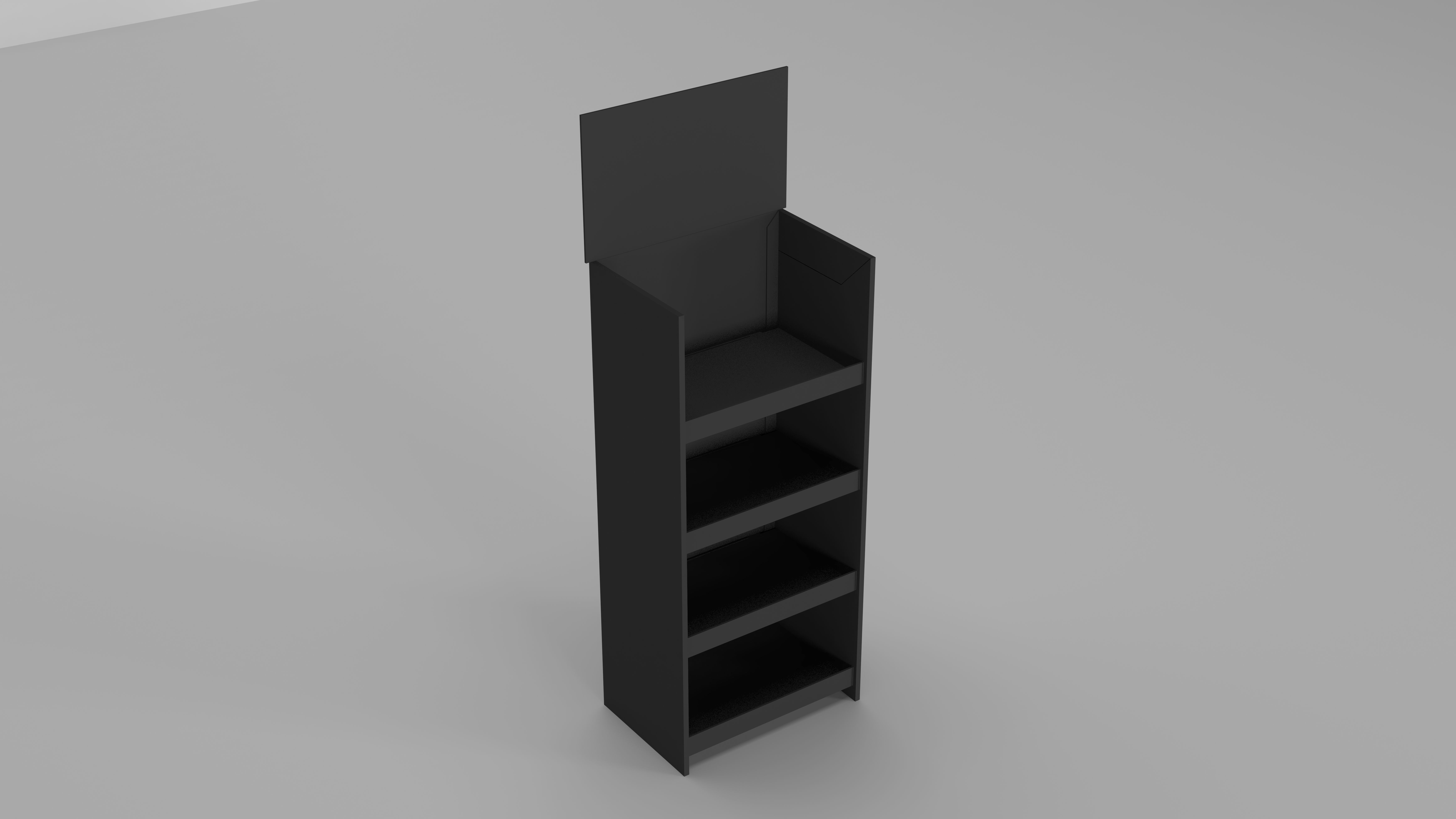 Cardboard Product Gondola Display Rack with Shelf Showcase 3D model