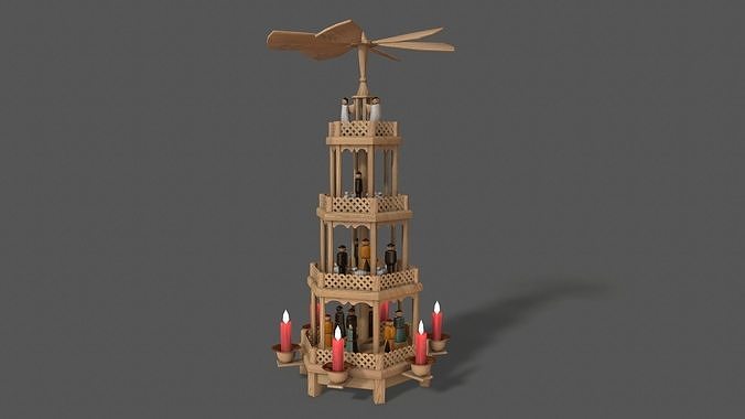 German Christmas pyramid Cranberry Low-poly 3D model