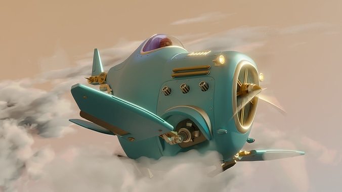 Stylized Aircraft Low-poly 3D model