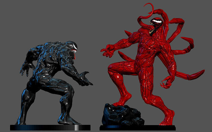 VENOM CARNAGE PACK MOVIE TOM HARDY Woody Harrelson STATUE 3D Model 3D 