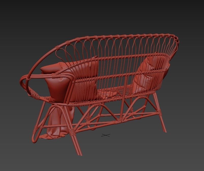 adairs wicker chair 3D model CGTrader