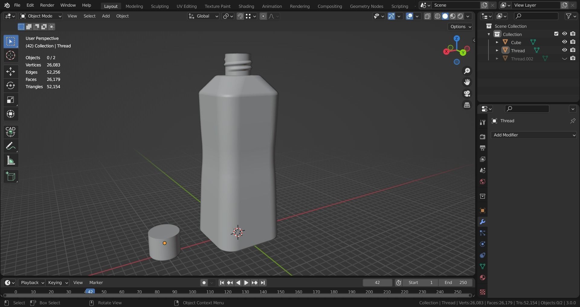 3D-Printable water bottle with lid free 3D model 3D printable | CGTrader