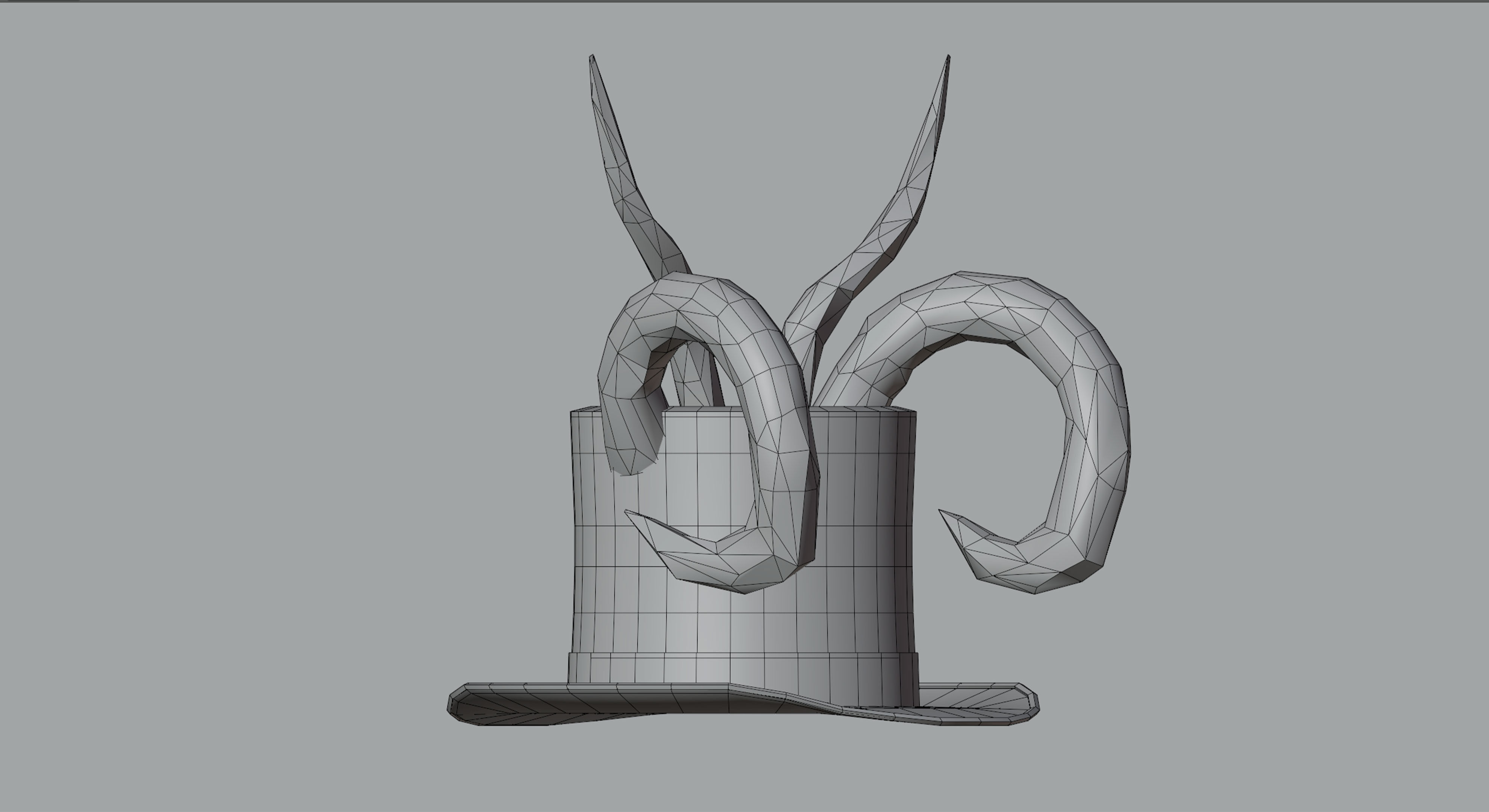 3D model Horned Top Hat VR / AR / lowpoly CGTrader