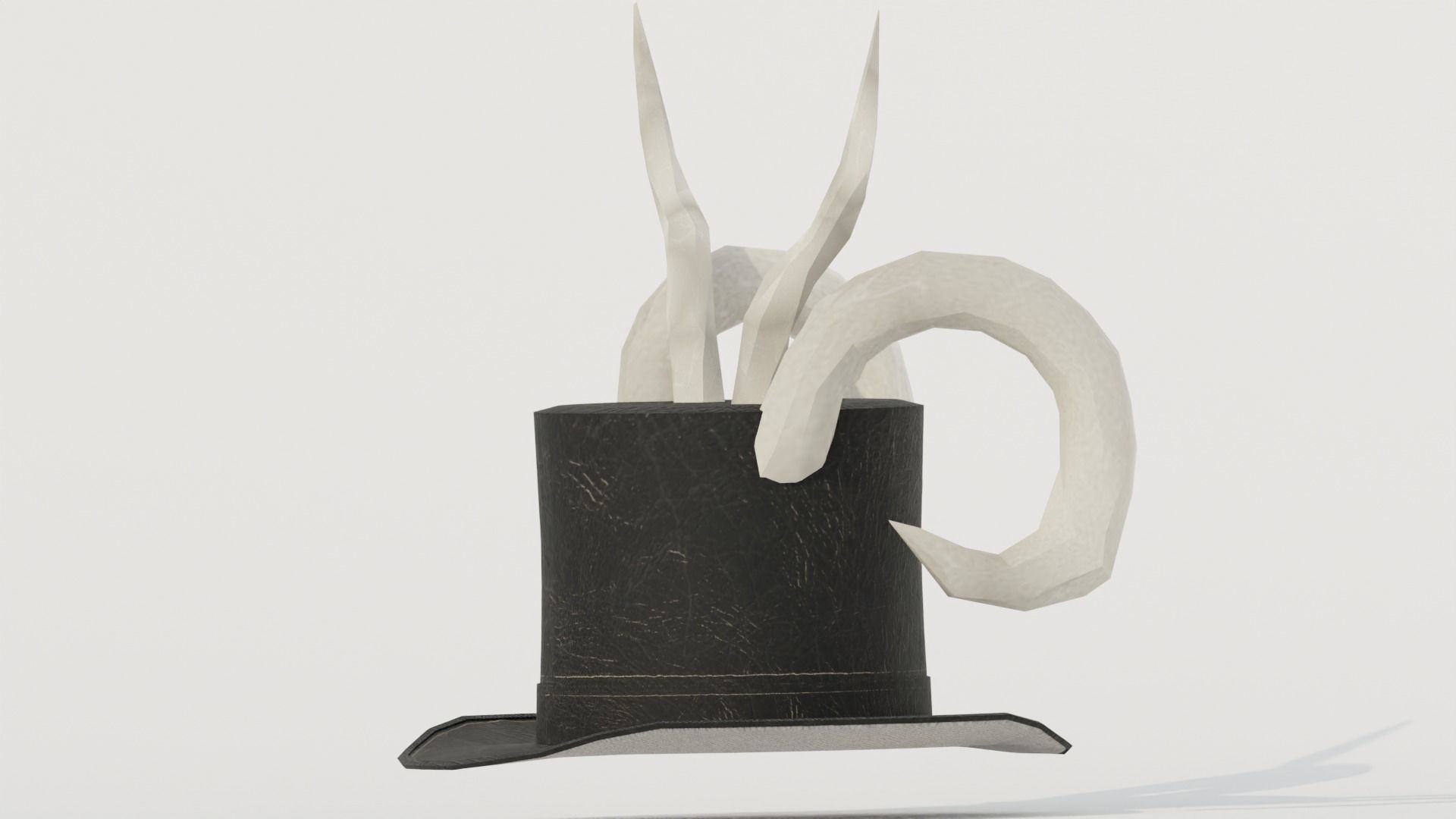 3D model Horned Top Hat VR / AR / lowpoly CGTrader