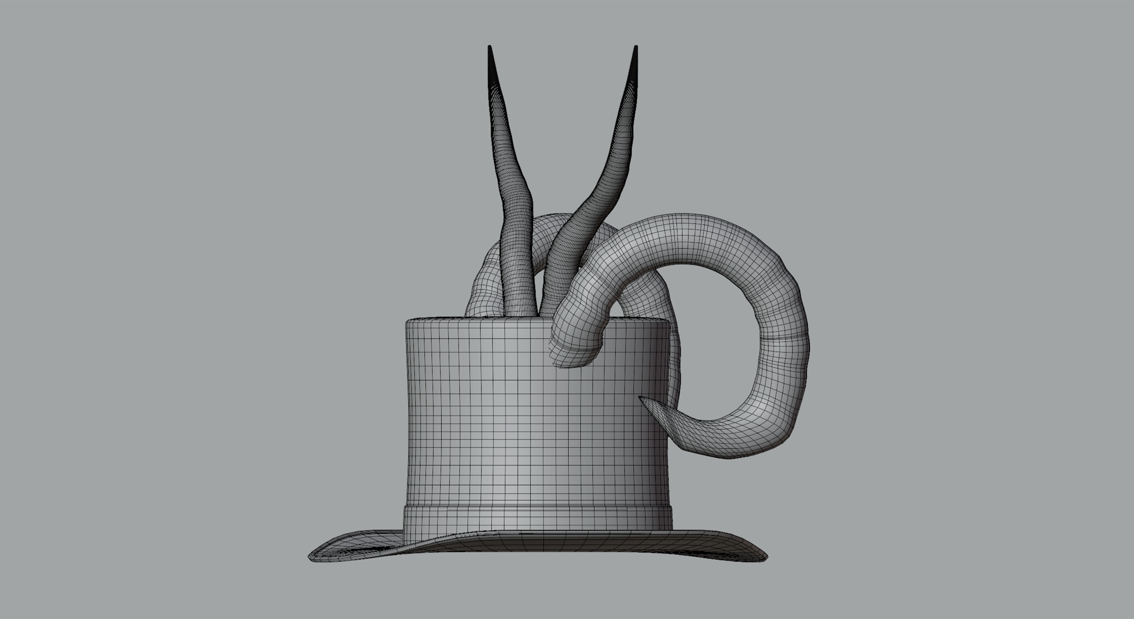 3D model Horned Top Hat VR / AR / lowpoly CGTrader