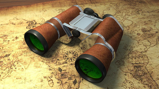 Realistic binoculars   telescope restoring ancient ways 3D model