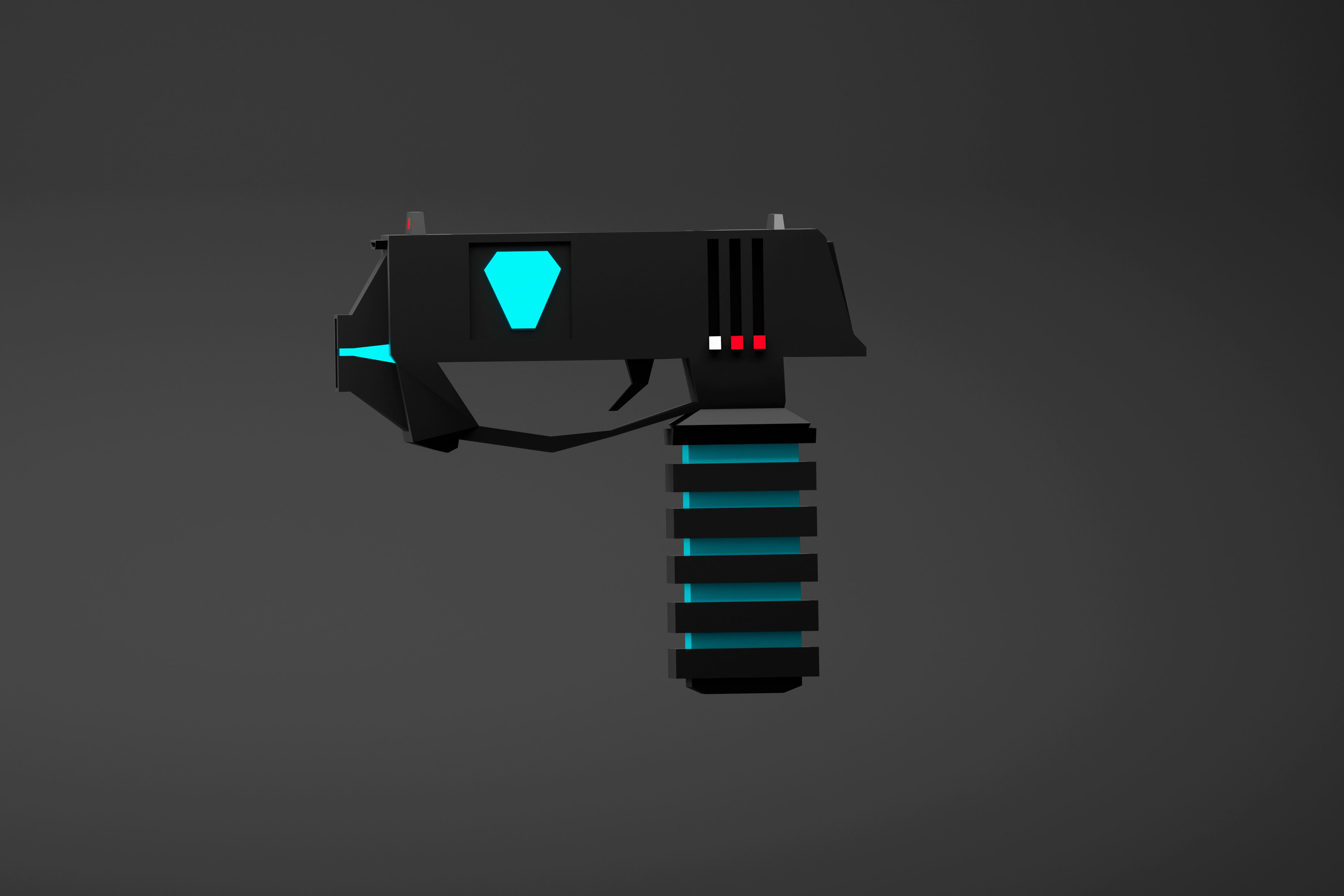3D model Low poly futuristic scifi laser gun blaster VR / AR / low