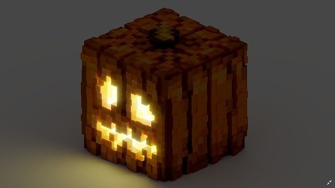 Pumpkin Minecraft Detailed Model 3D model