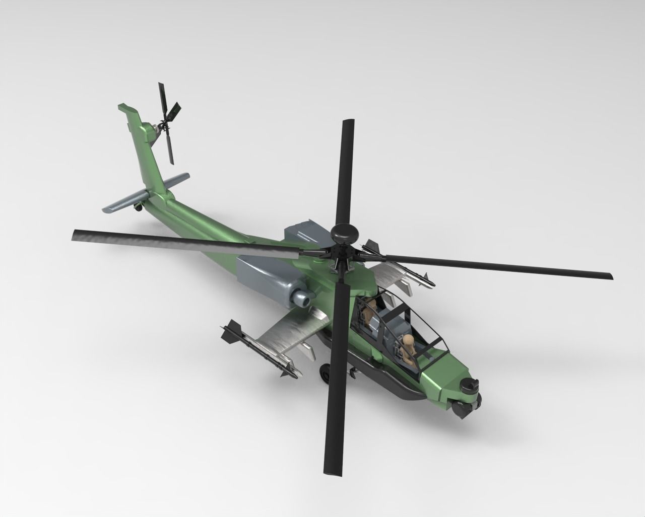 RC Apache Attack Helicopter Design 3D Printer Model 3D model 3D