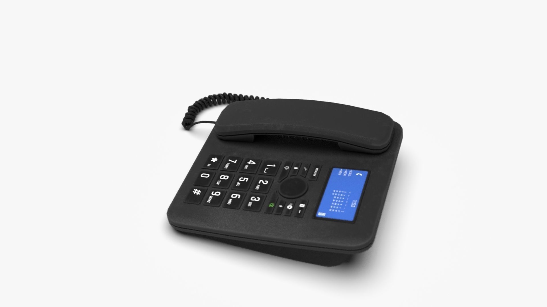 3D model Landline phone with cable VR / AR / lowpoly CGTrader