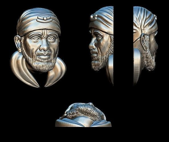 Sai Baba Face For Ring 3D Model 3D Printable CGTrader