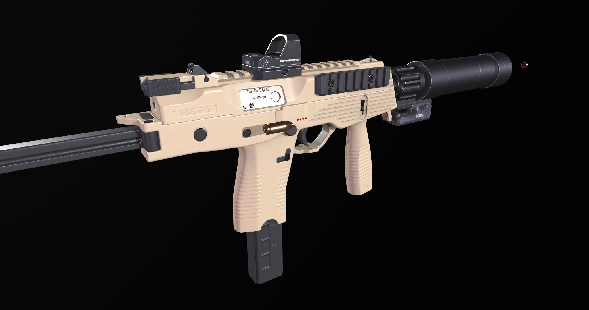 3D model MP9 Submachine VR / AR / low-poly | CGTrader