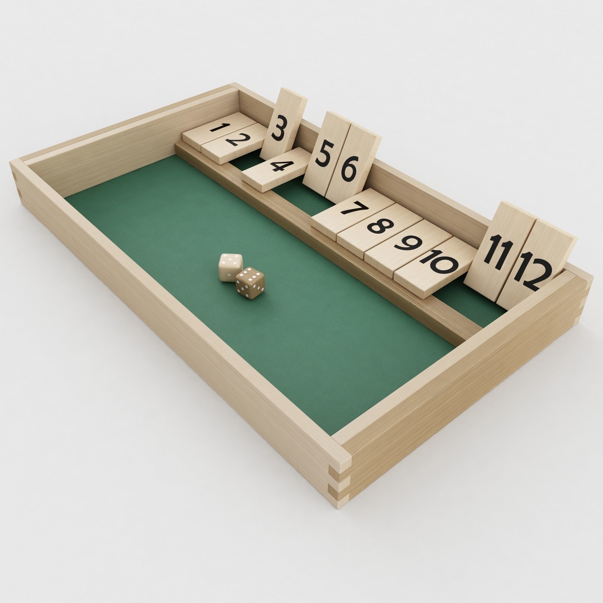 Shut the Box Dice Game 3D model CGTrader