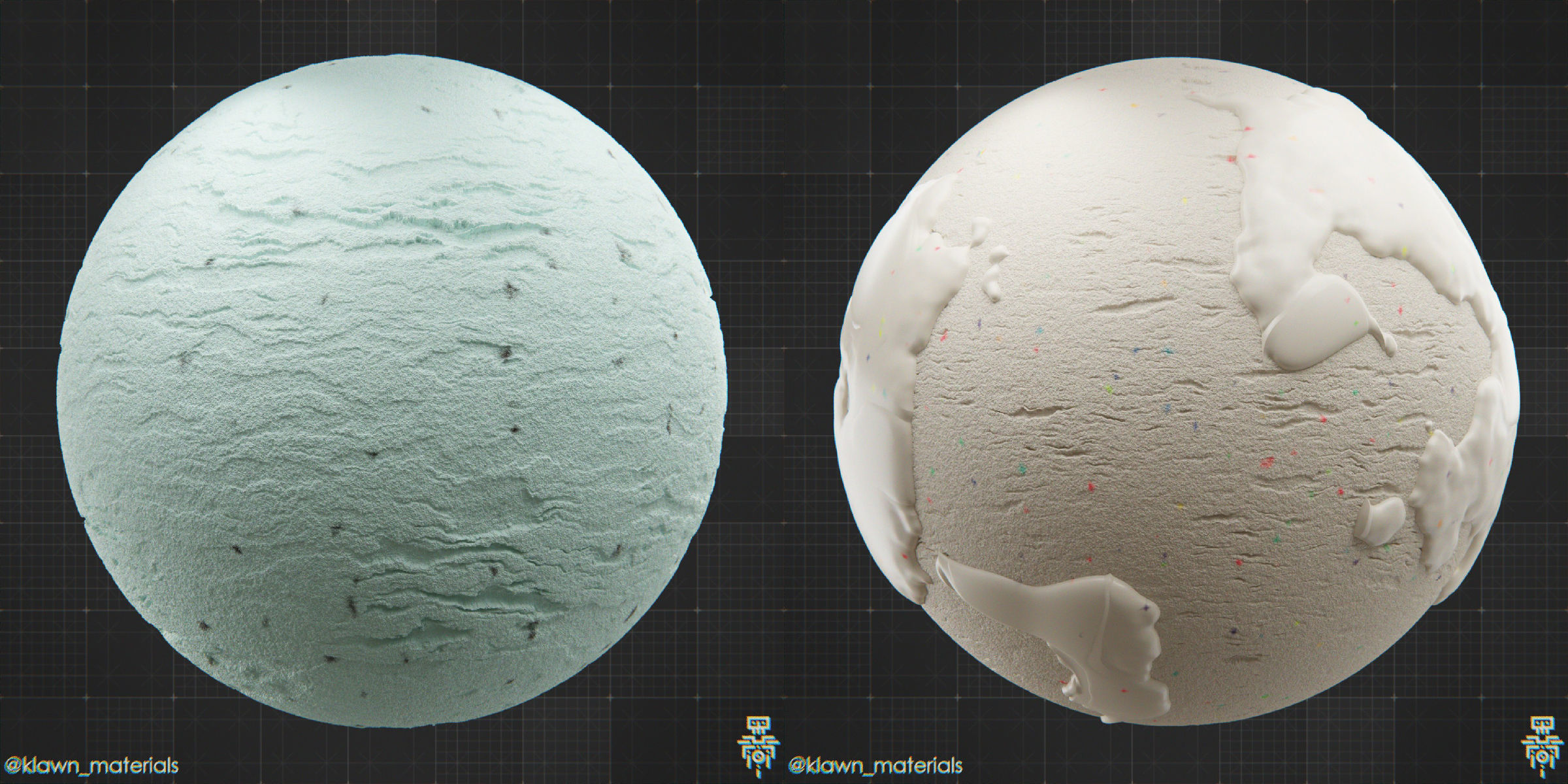 10in1 Procedural Ice Cream Materials for Blender 3D model CGTrader