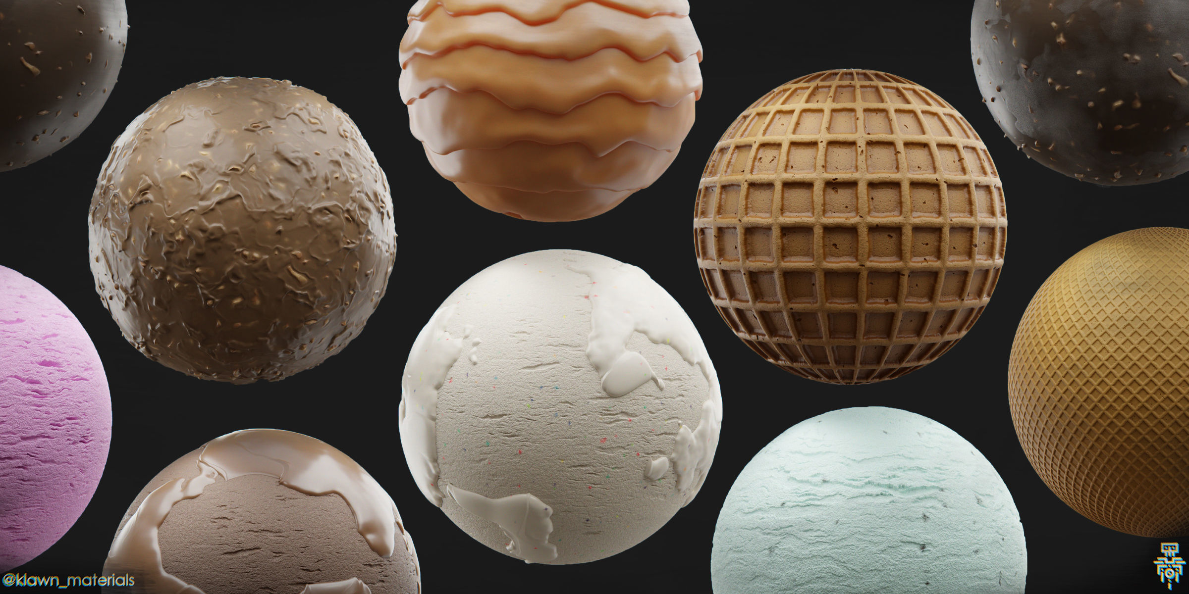 10in1 Procedural Ice Cream Materials for Blender 3D model CGTrader