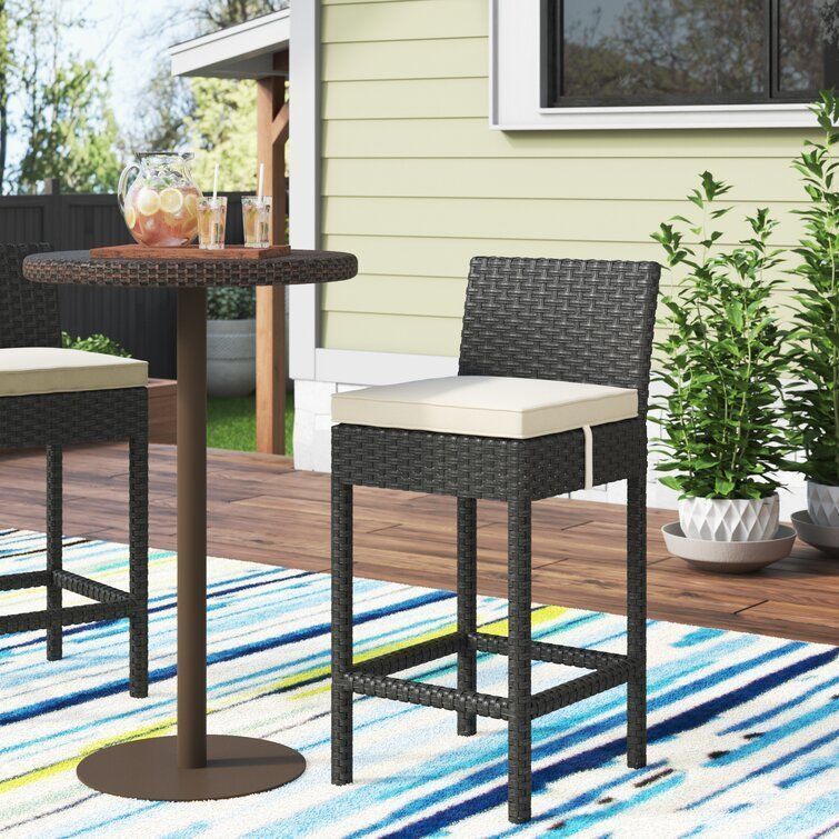 Patio Bar Stool with Cushion 3D model CGTrader