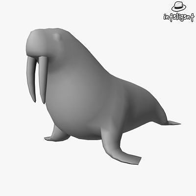 Low Poly Walrus Low-poly 3D model