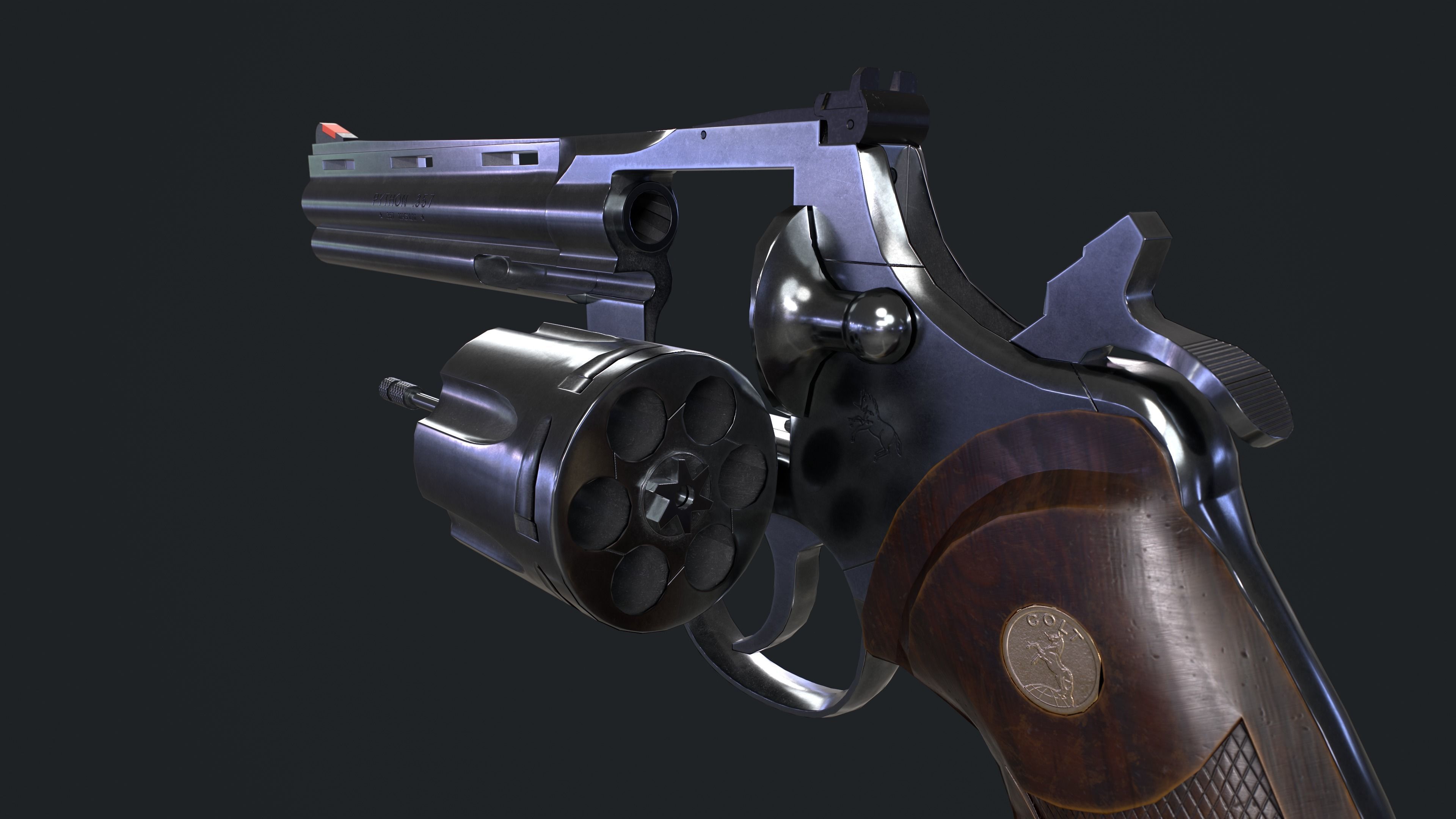 3D model Colt Python 357 with Ammo Box and Bullets VR / AR / low-poly ...