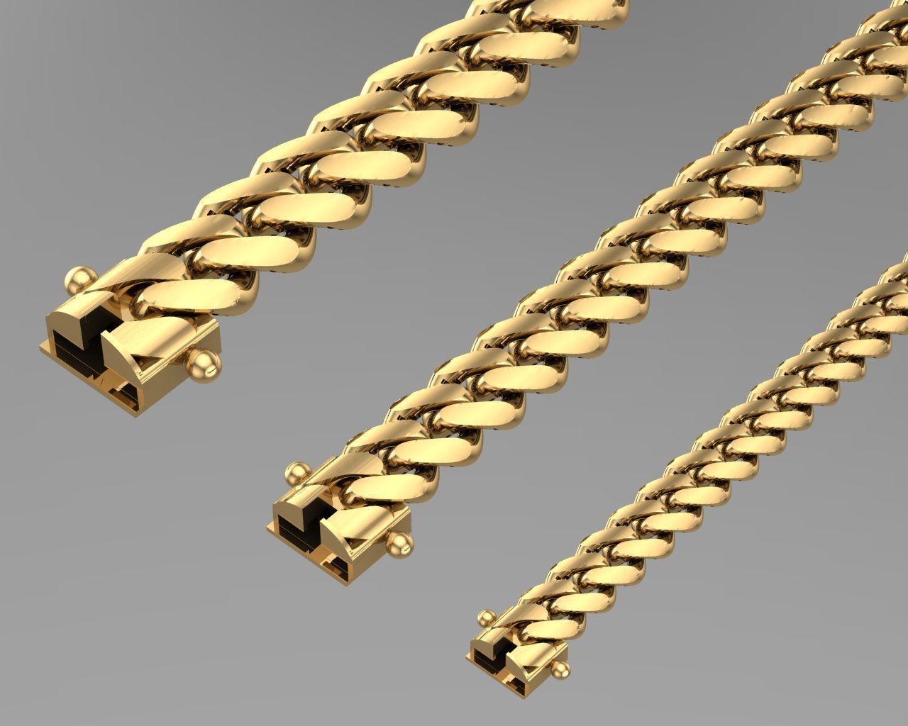 Hollow chain three sizes just STL 3D model CGTrader
