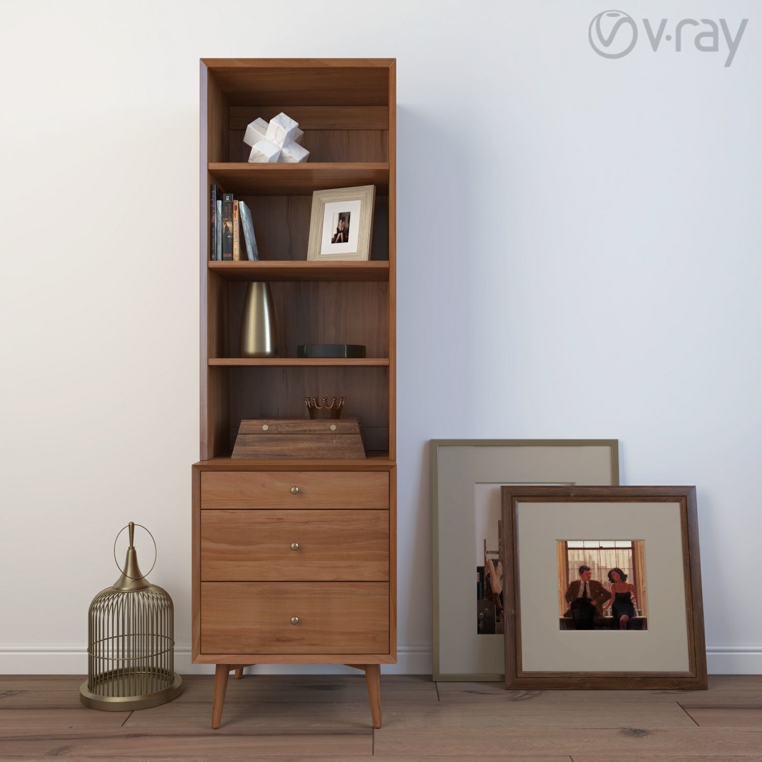 West Elm Midcentury Acorn Bookcase 3D model CGTrader