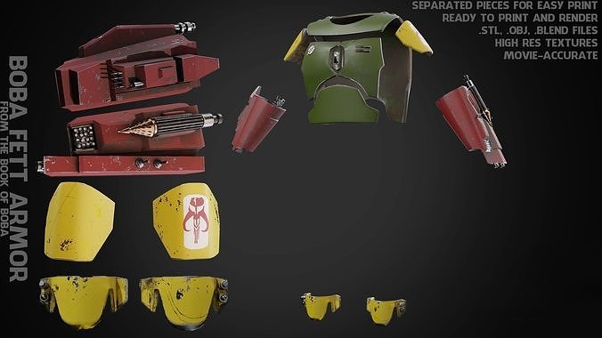 Boba Fett Armor for Cosplay 3D model 3D printable | CGTrader