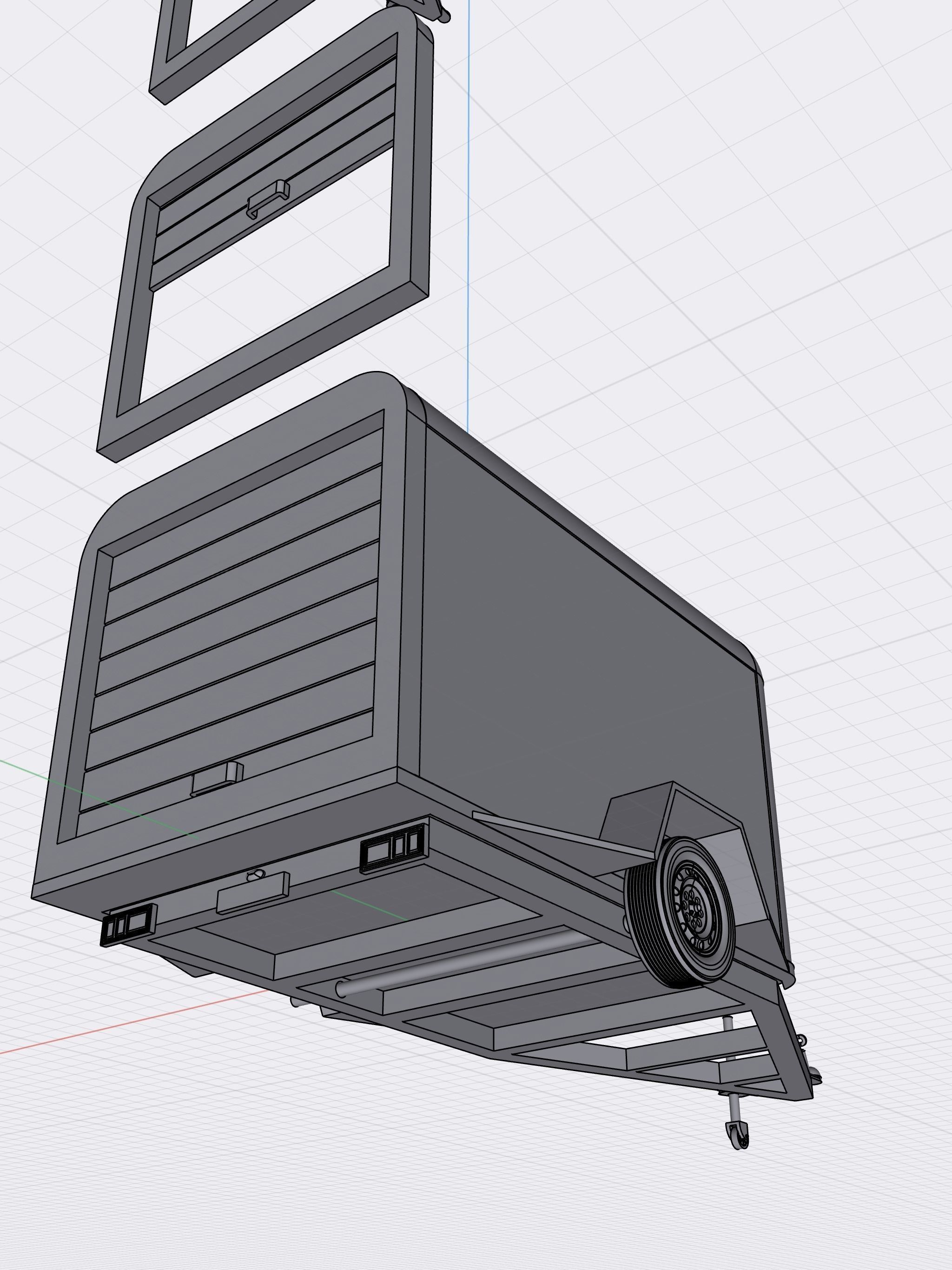 UHAUL trailer diorama drag week 3 door options 3D model 3D printable CGTrader