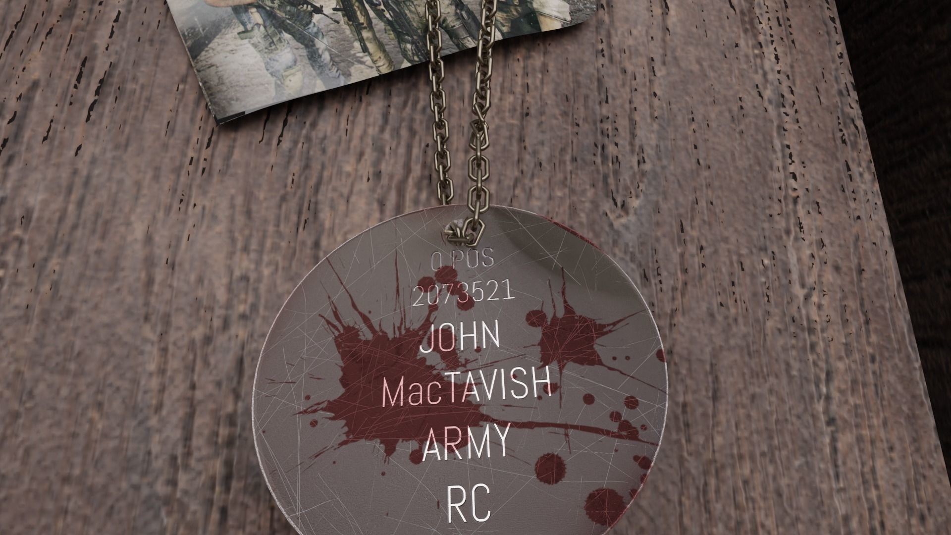 3D model Knife of Call of Duty Modern Warfare Soap MacTavish with Tag