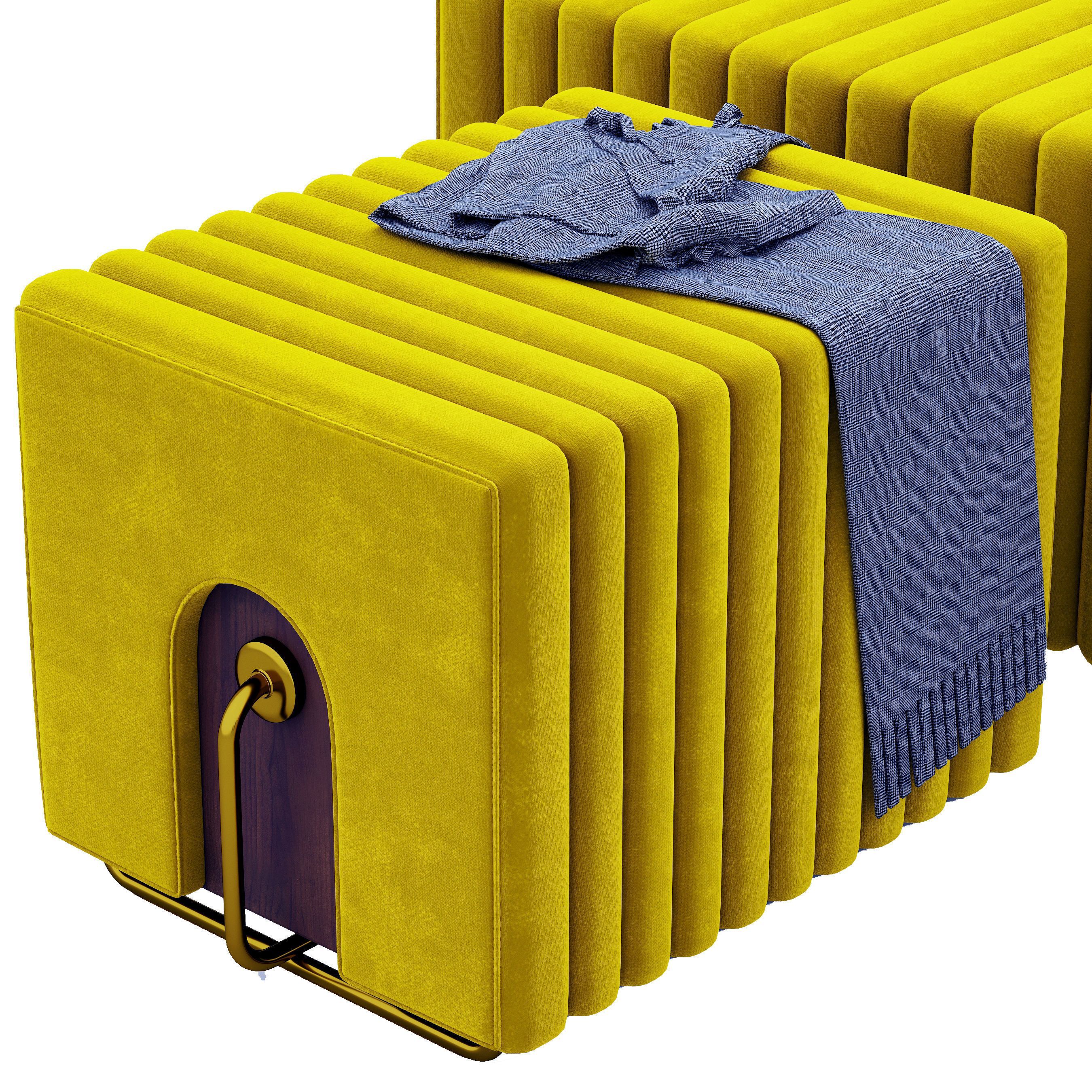 rivers-stool-mezzo-collection velvet ottoman 3D model | CGTrader