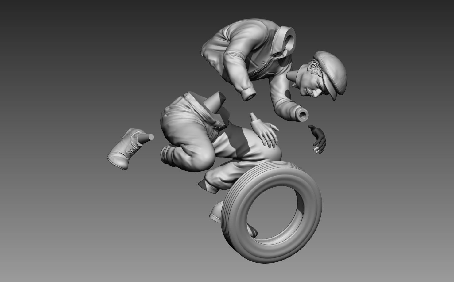 CAR MECHANIC VINTAGE 3D model 3D printable | CGTrader