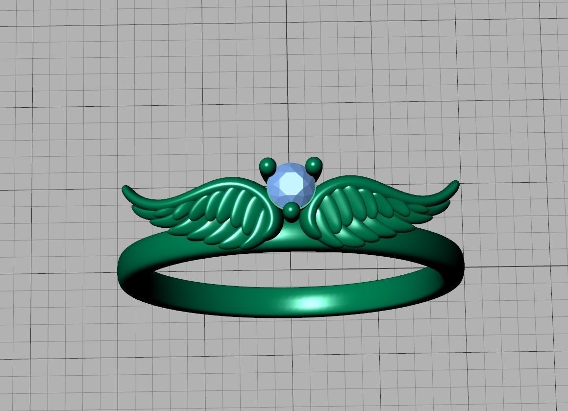 Wings Ring Stackable Diamond Wings Ring 3dmodel 3D model 3D printable CGTrader