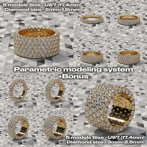 ANY SIZE Infinity Rings parametric modeling Program