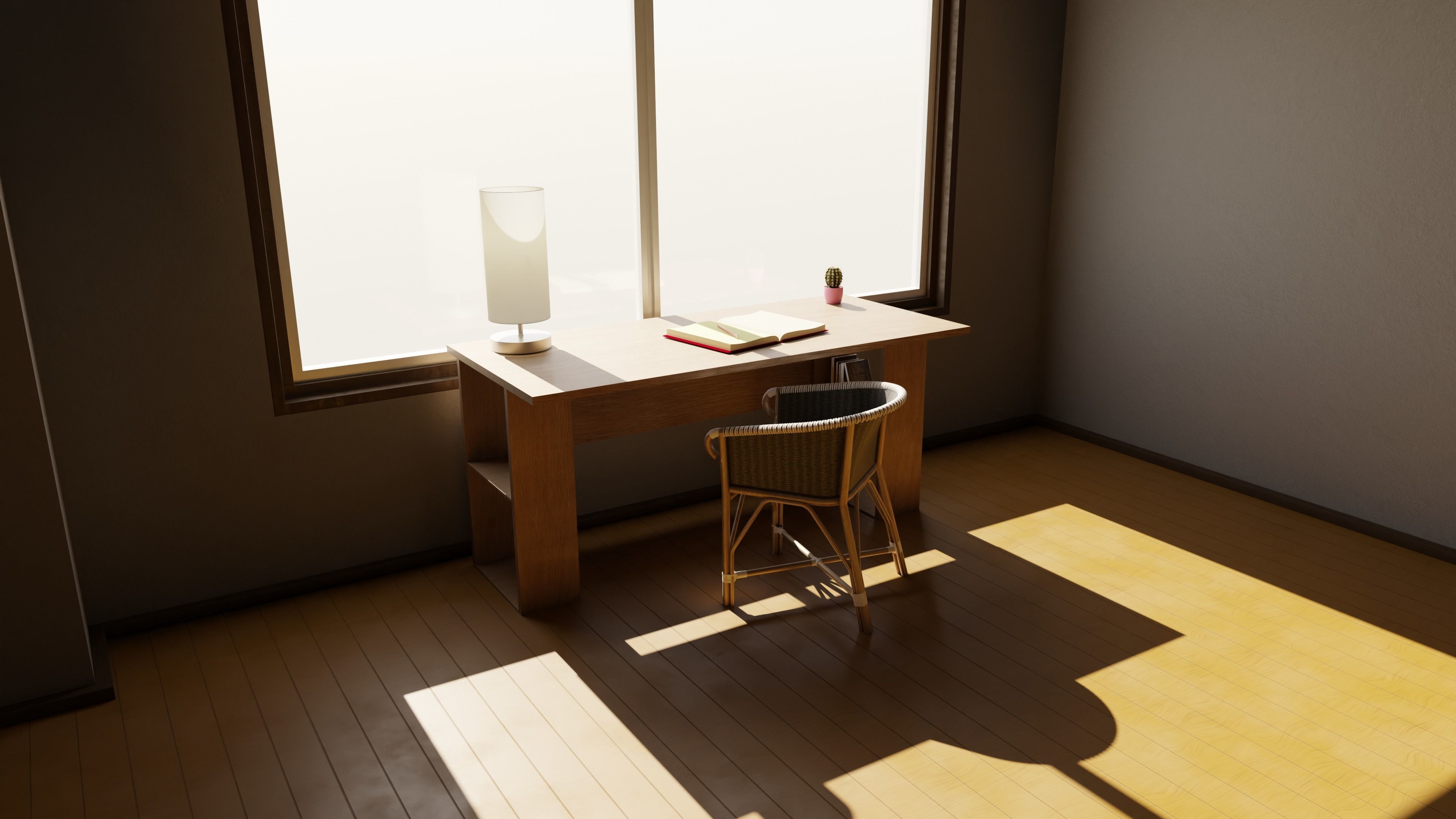 Minimalist desk free 3D model | CGTrader