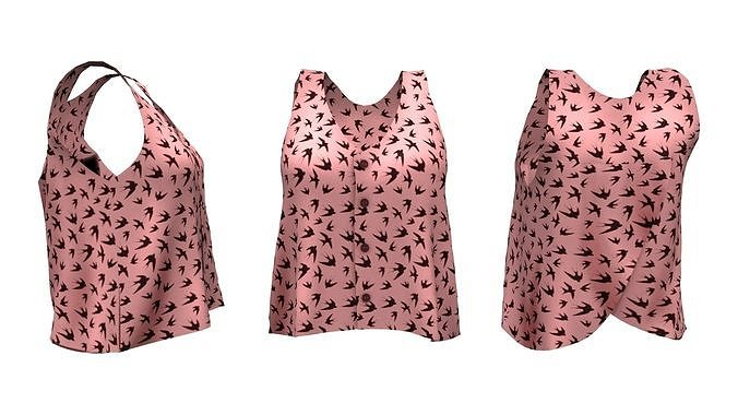 Tulip Back Tank Top Low-poly 3D model