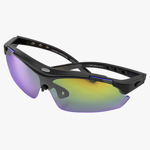 Sport Glasses 2 Folded 3D model