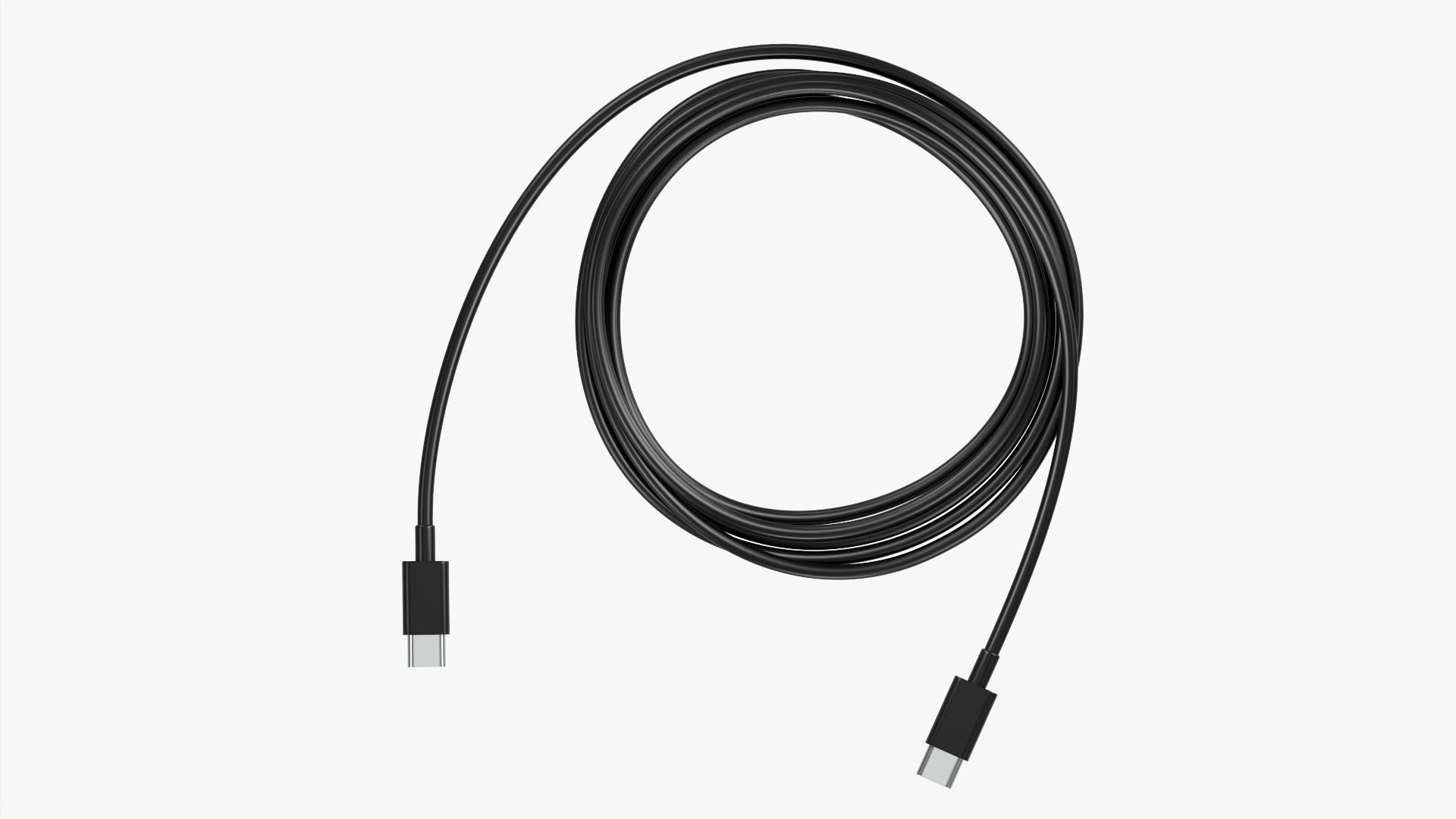 USB C cable double sided black 3D model CGTrader