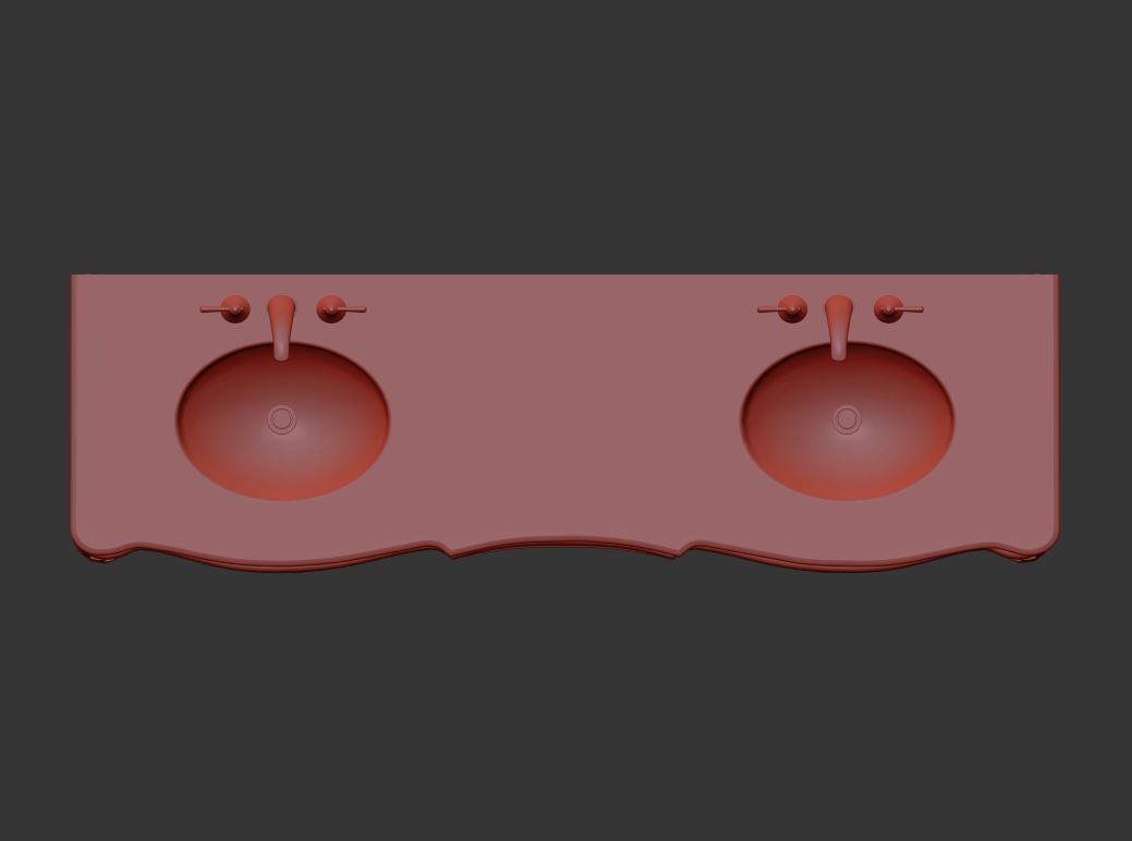 Svetlana 72 Double Sink Bathroom Vanity 3D model CGTrader