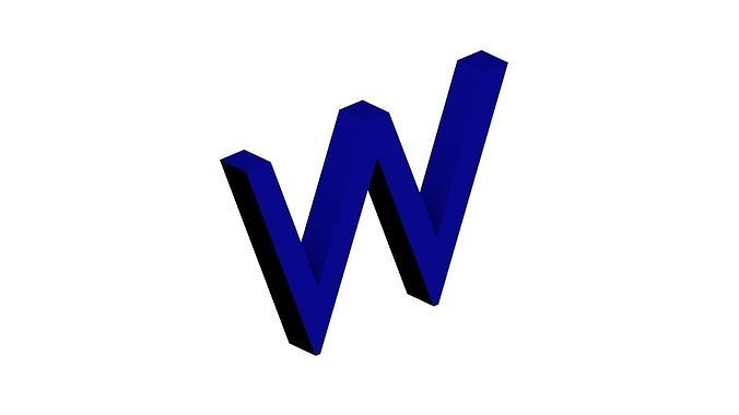 Uwanile Letter W Dimensions 15 mm Tall per 5 mm deep free 3D model 3D ...