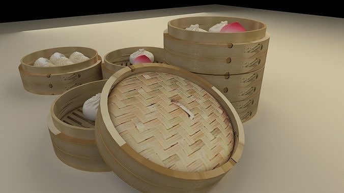 Chinese bamboo steamer  3D model