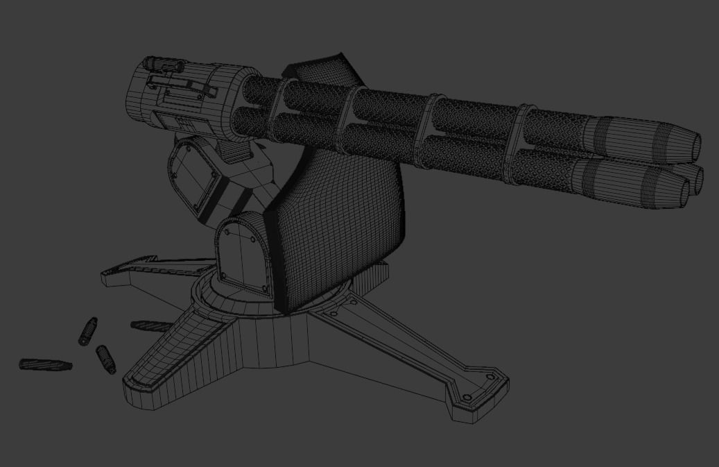 3D model turret machine gun 3D model CGTrader