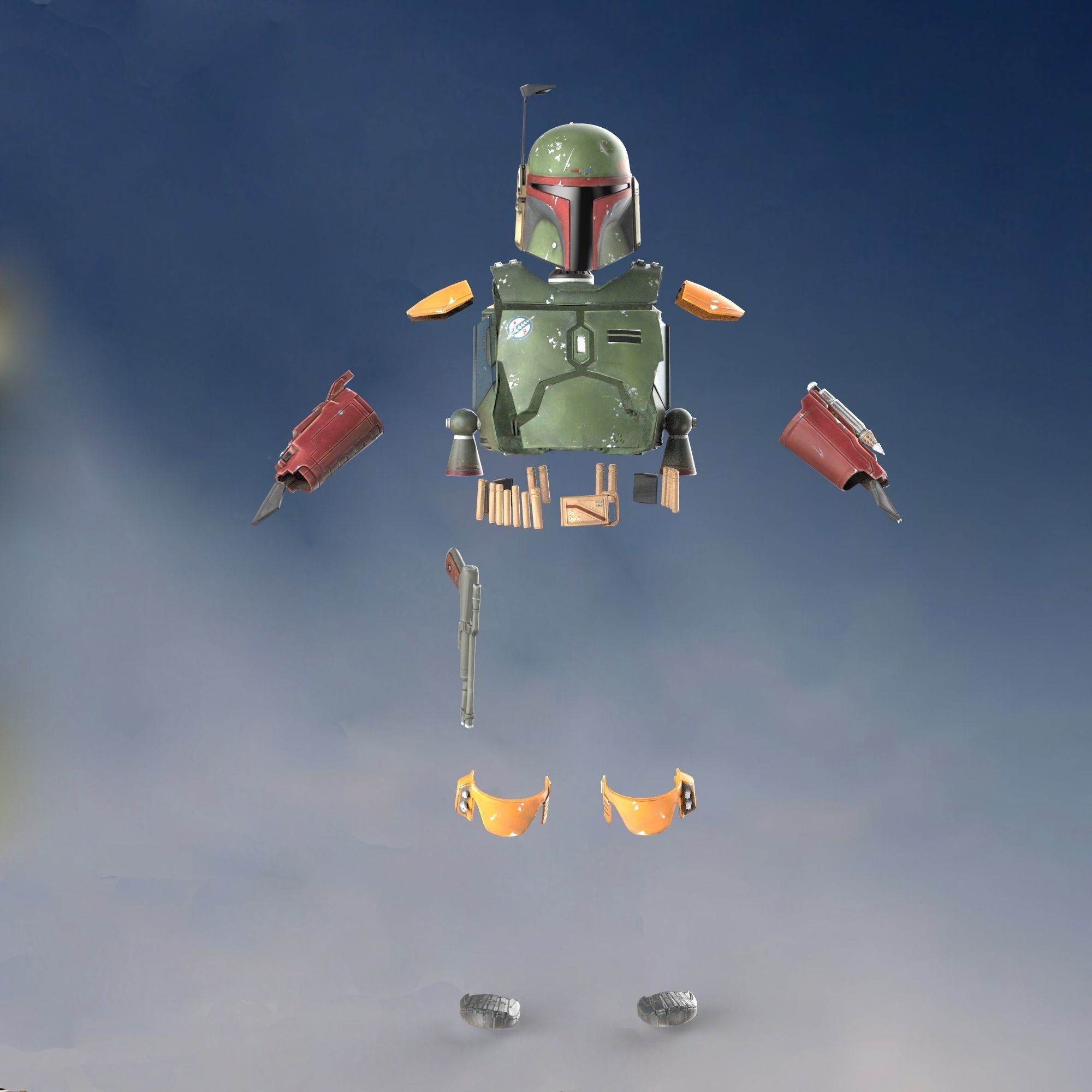 The Book of Boba Fett Full Accurate Wearable Armor with Jetpack 3D ...