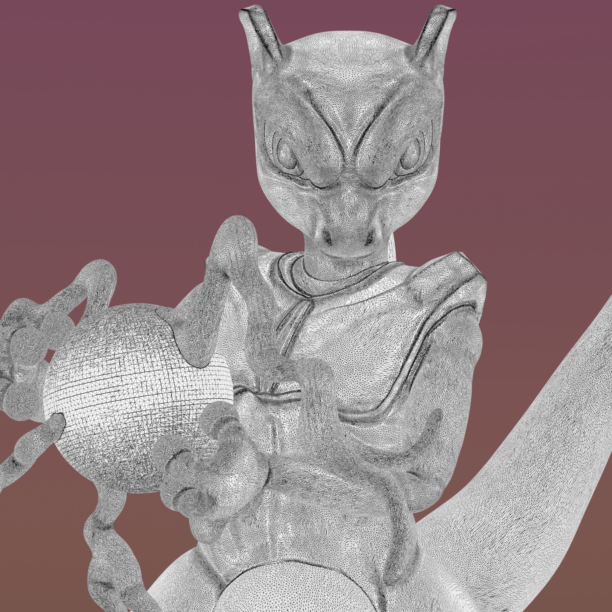 Mewtwo - Pokemon Mewtwo 3D model 3D printable | CGTrader