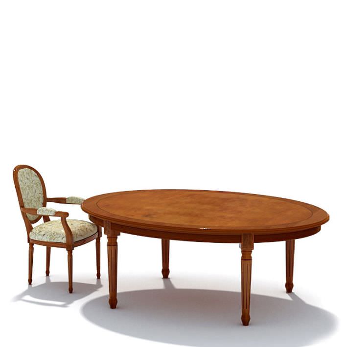 Classic Table And Chairs 3D model