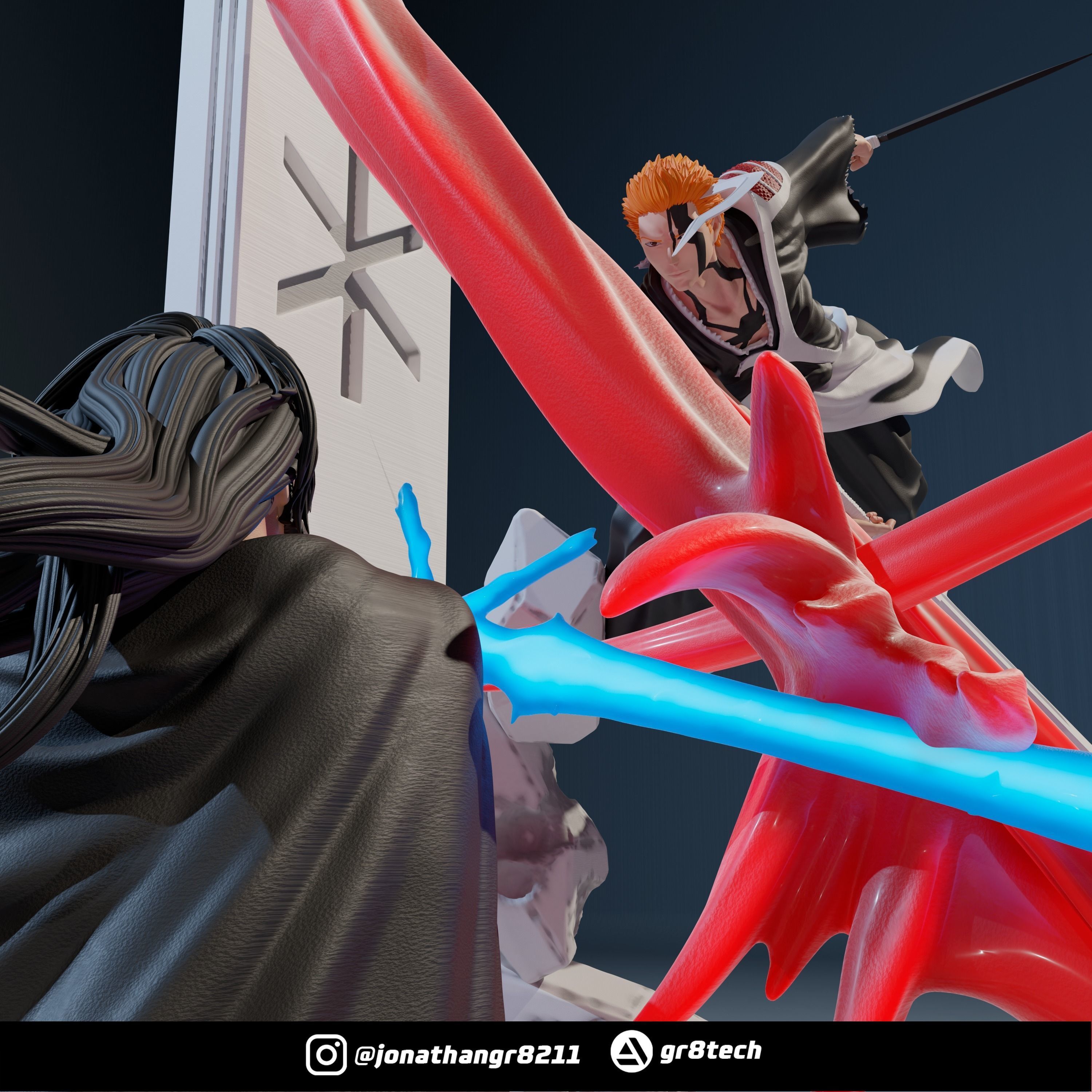 Ichigo Vs Yhwach Bleach 3D model 3D printable CGTrader