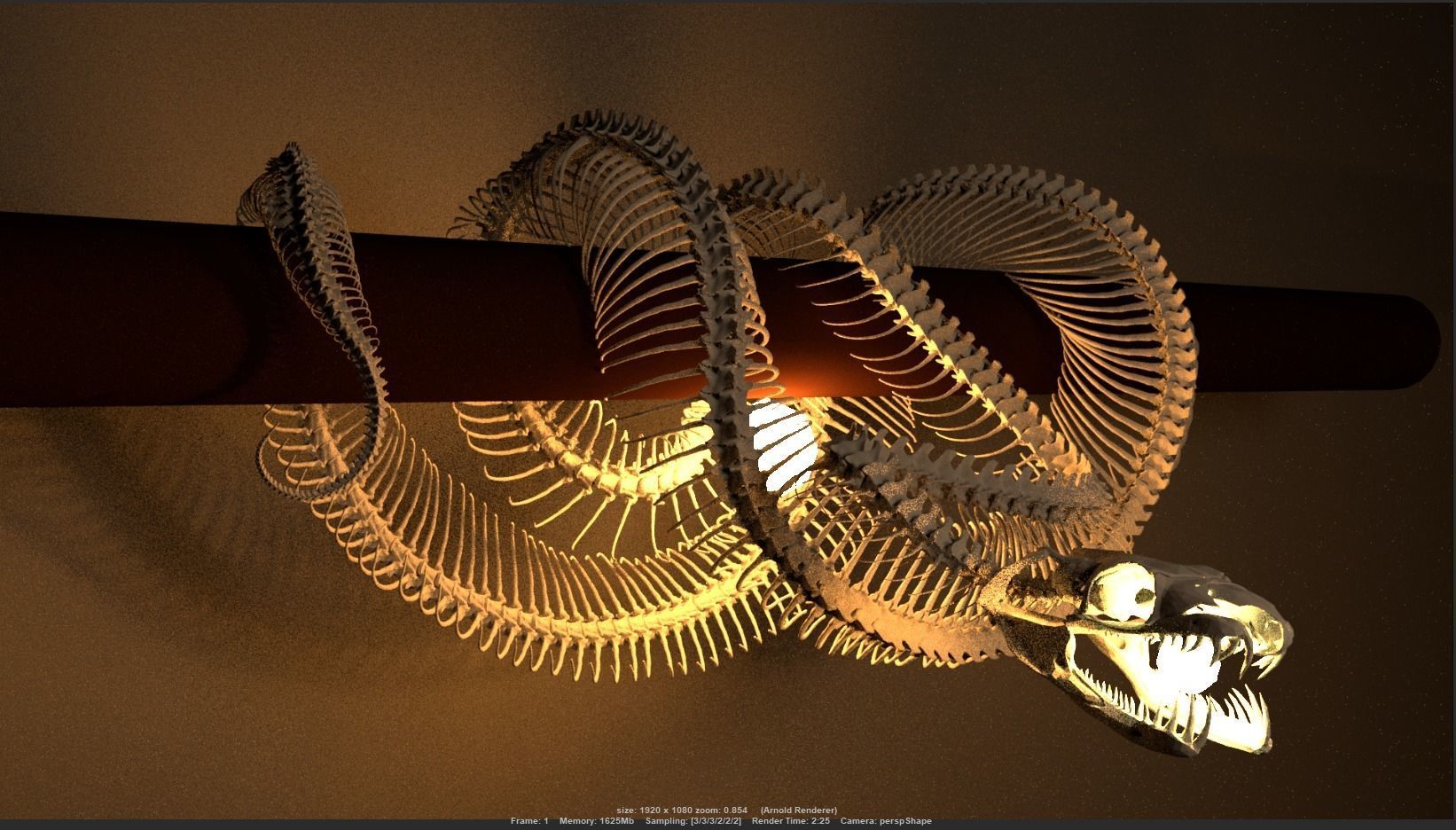 Python Skeleton Snake Lamp Decoration Scanned Printable replicas 3D ...