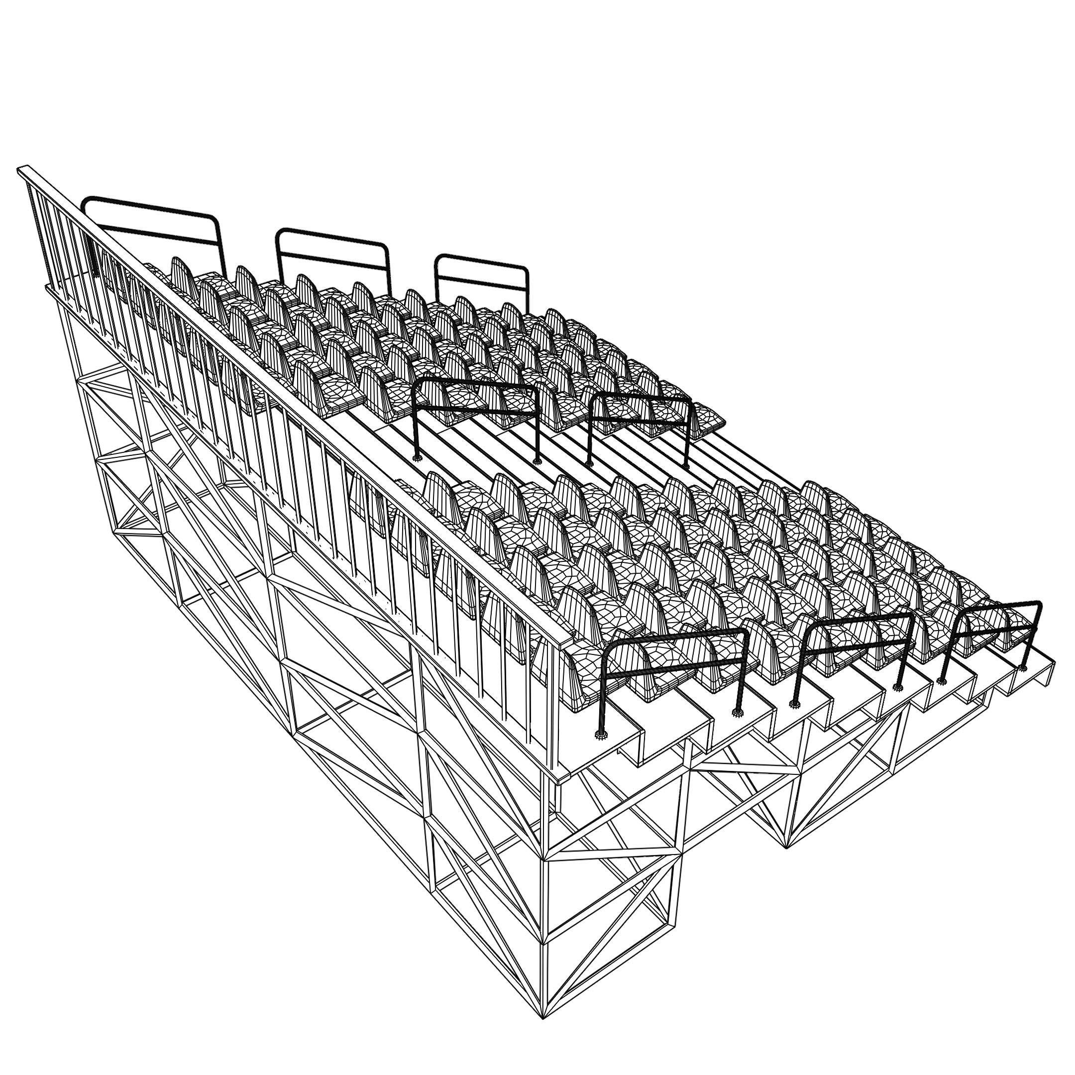 Bleachers stadium with seats 3D model CGTrader