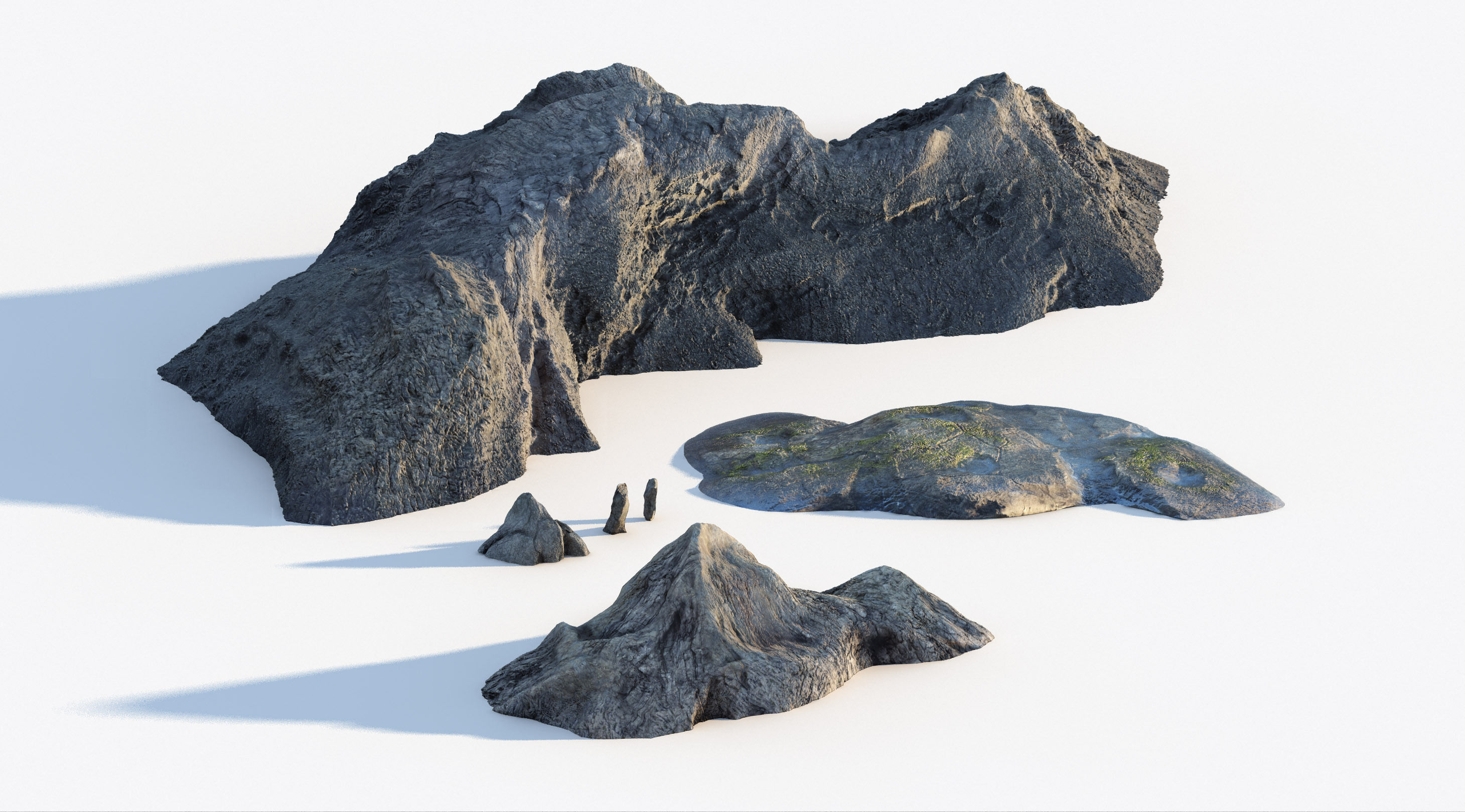 Coastal rocks bundle 3D model