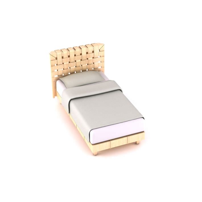 Single Woven Pattern Bed 3D model
